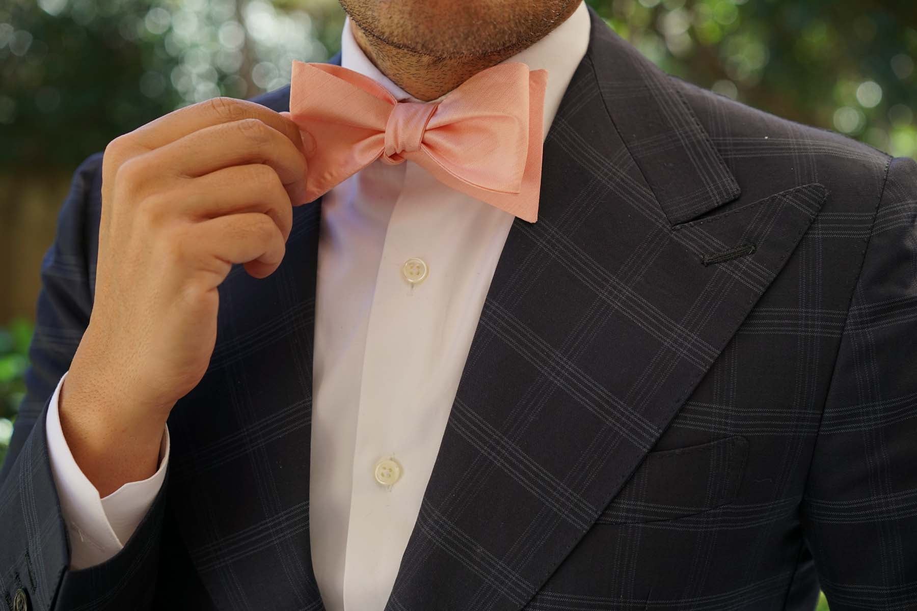 Peach Grain Self Bow Tie - Image 7