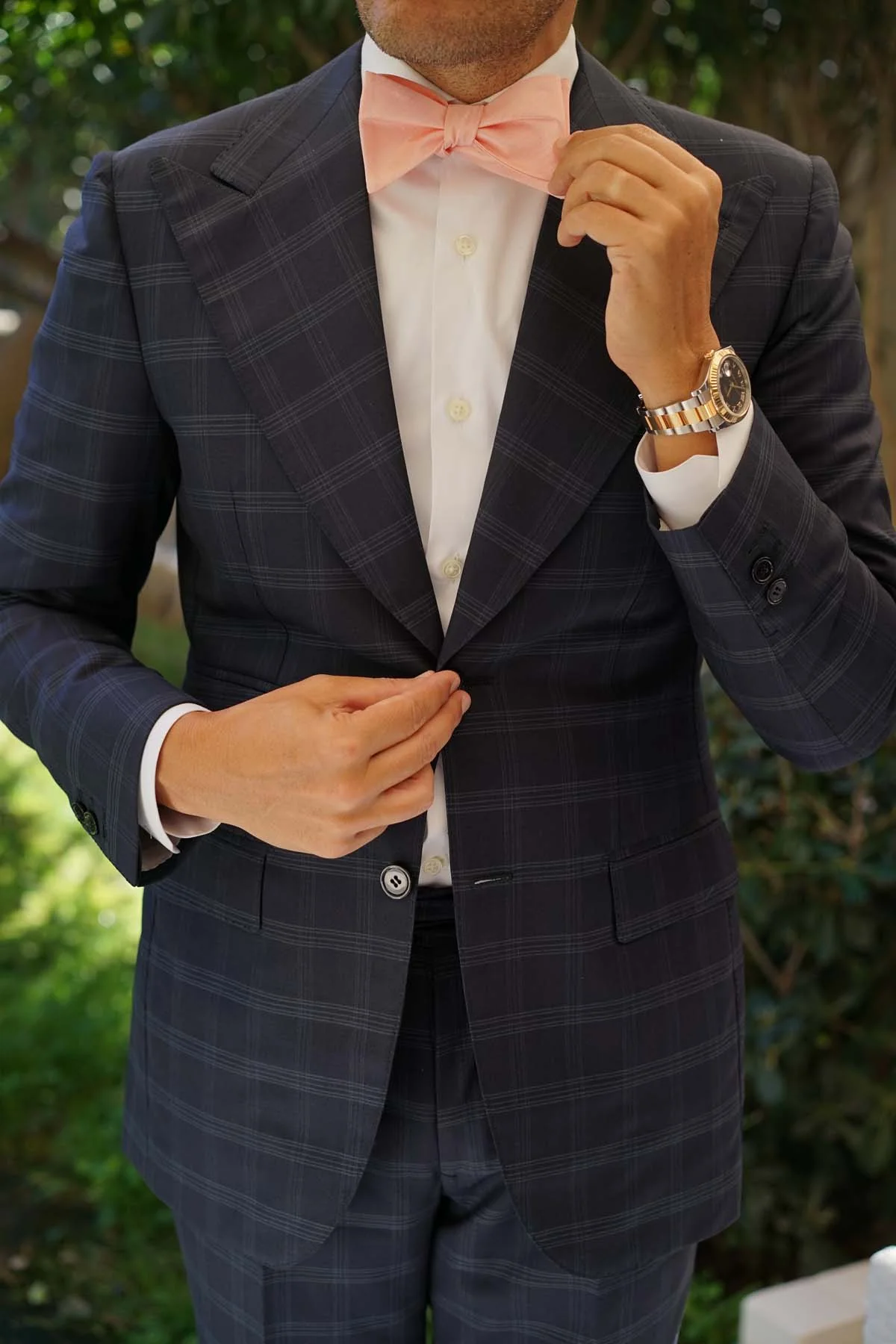 Peach Grain Self Bow Tie - Image 8