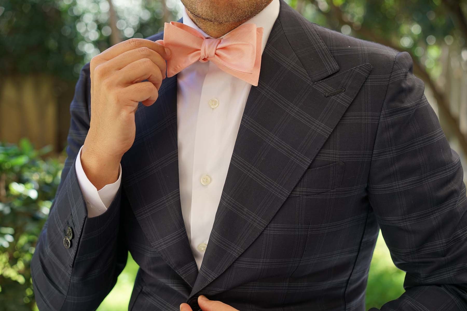 Peach Grain Self Bow Tie - Image 9