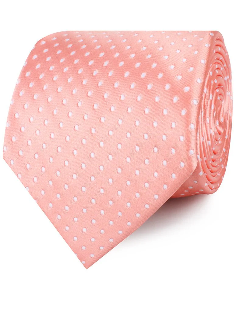 Peach Mini Polka Dots Necktie - Image 2