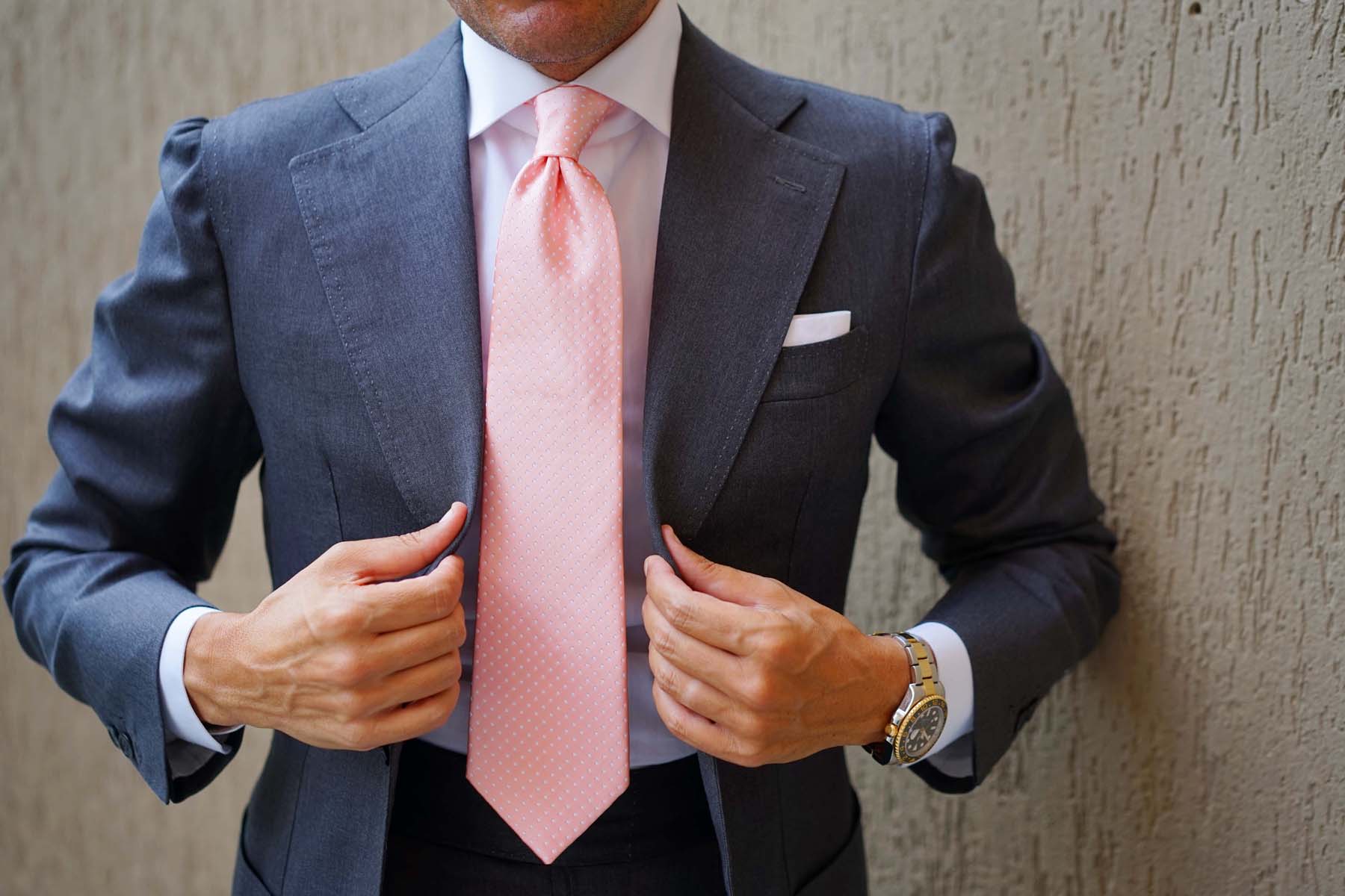 Peach Mini Polka Dots Necktie - Image 8