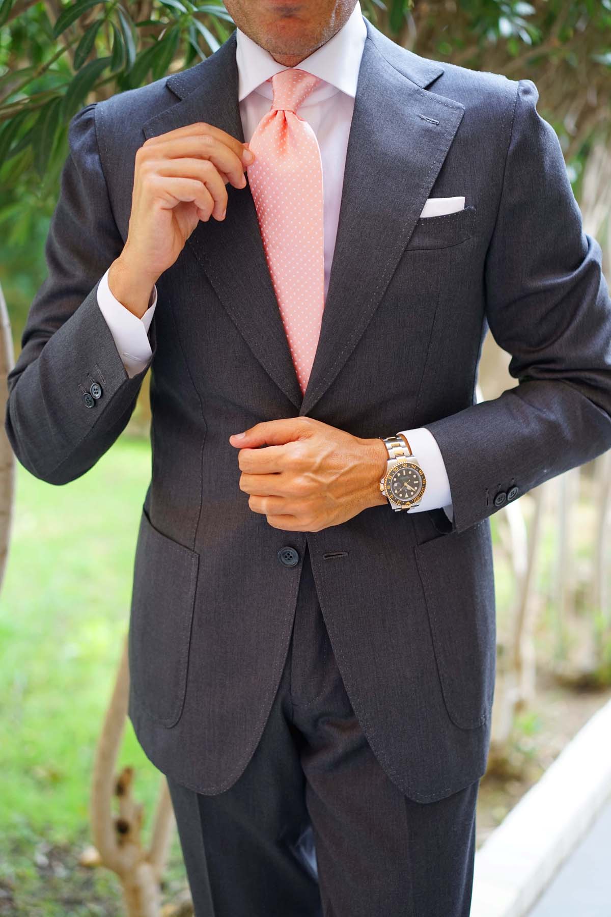 Peach Mini Polka Dots Necktie - Image 9