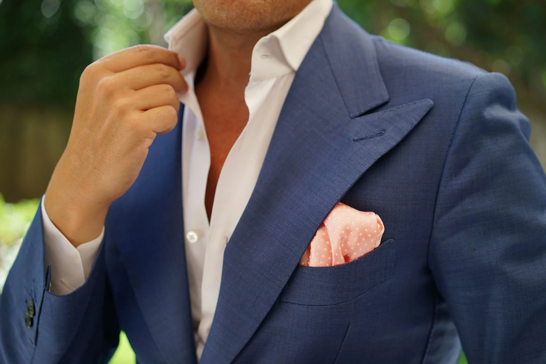 Peach Mini Polka Dots Pocket Square - Image 10
