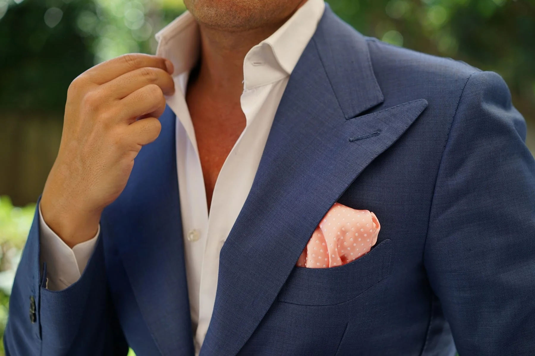 Peach Mini Polka Dots Pocket Square - Image 5