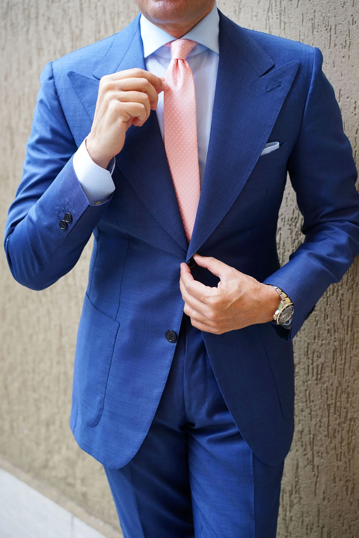 Peach Mini Polka Dots Skinny Tie - Image 8