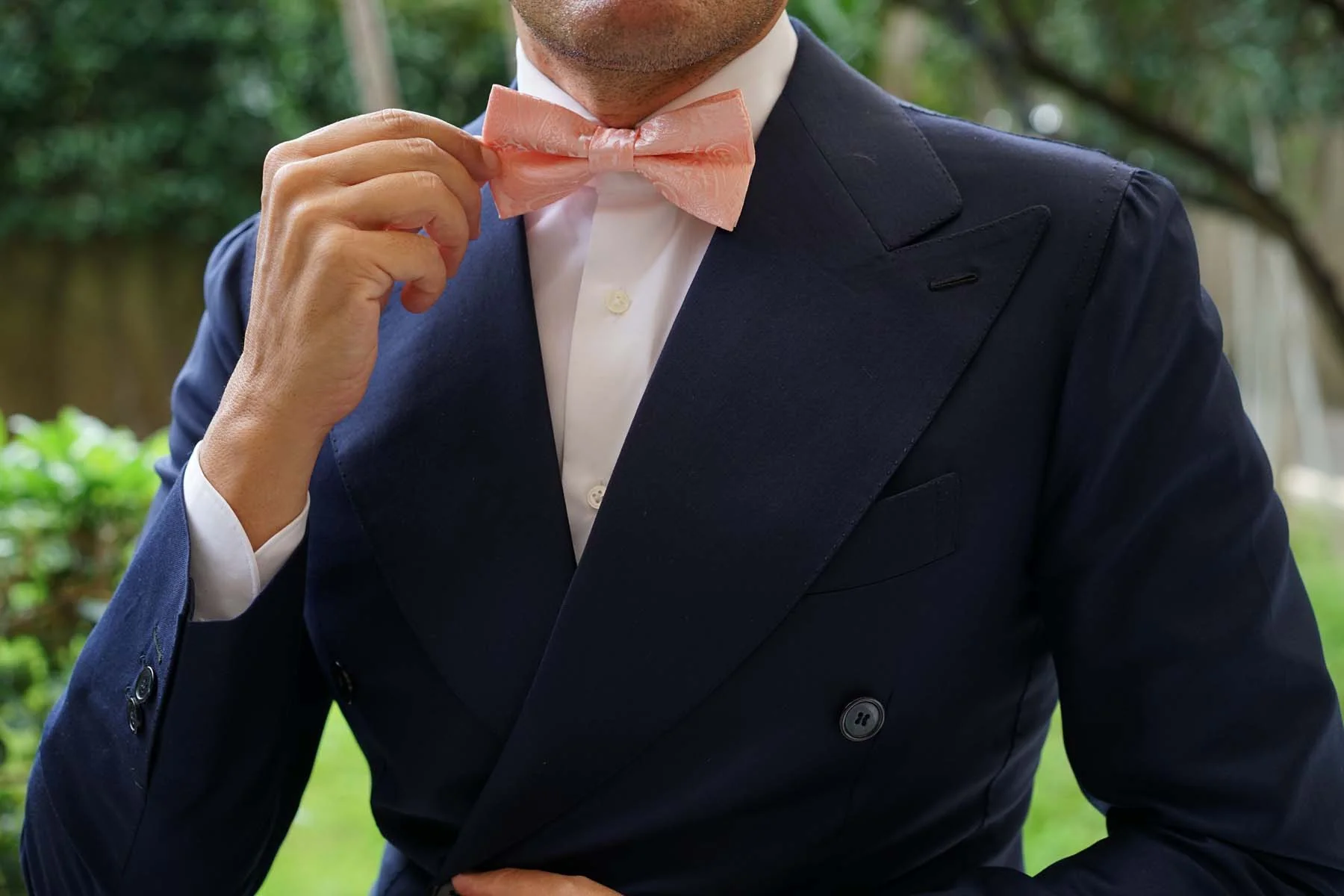 Peach Paisley Bow Tie - Image 3