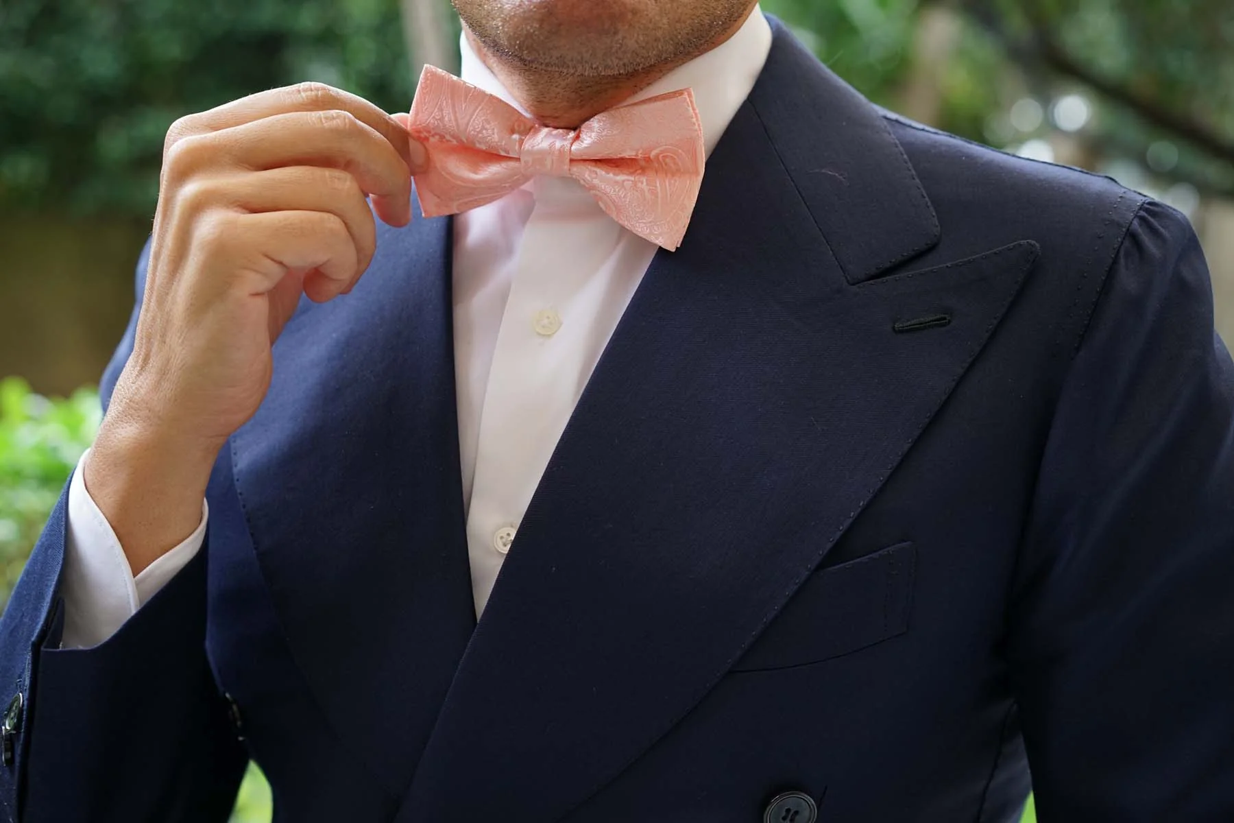 Peach Paisley Bow Tie - Image 5