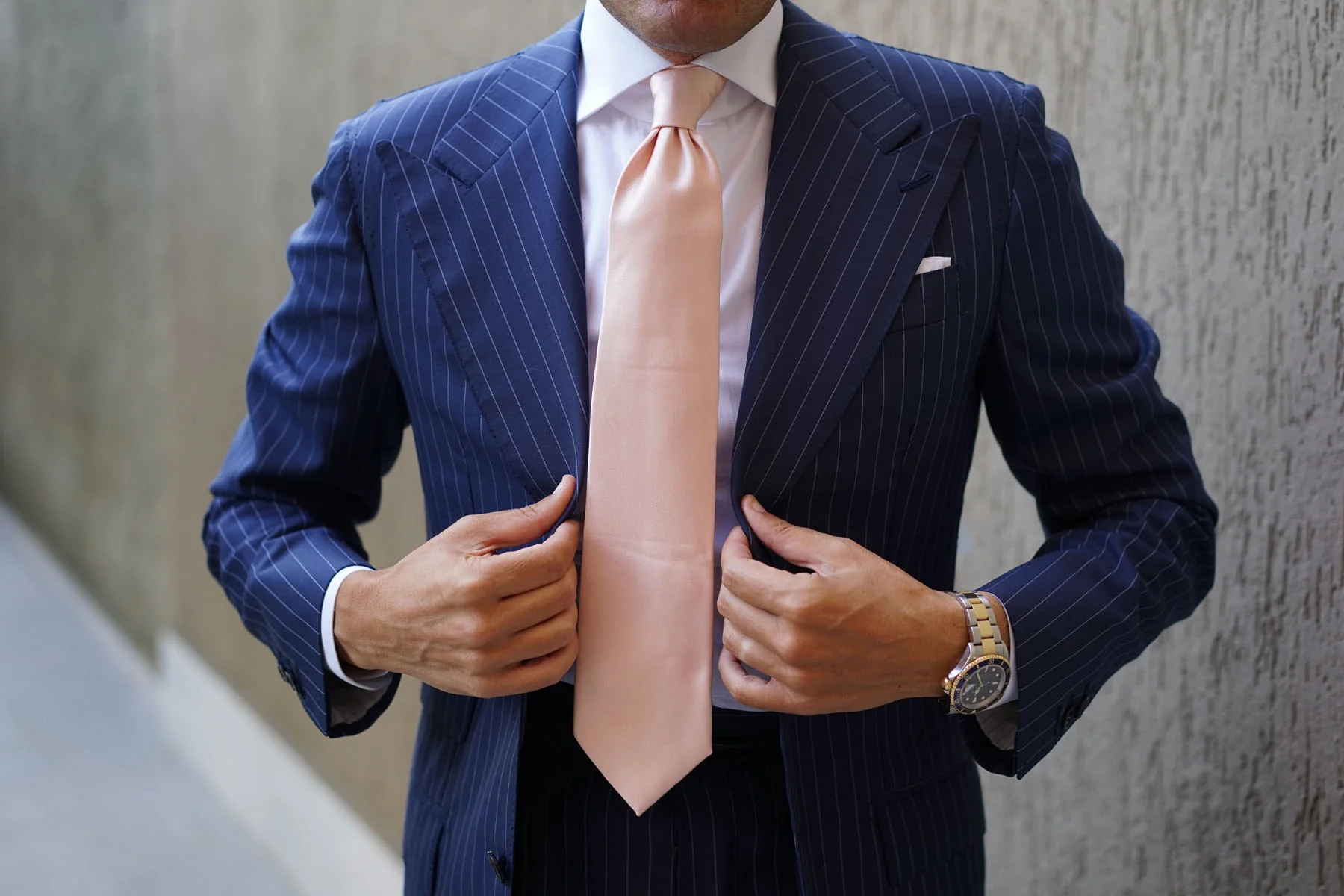 Peach Satin Necktie - Image 7