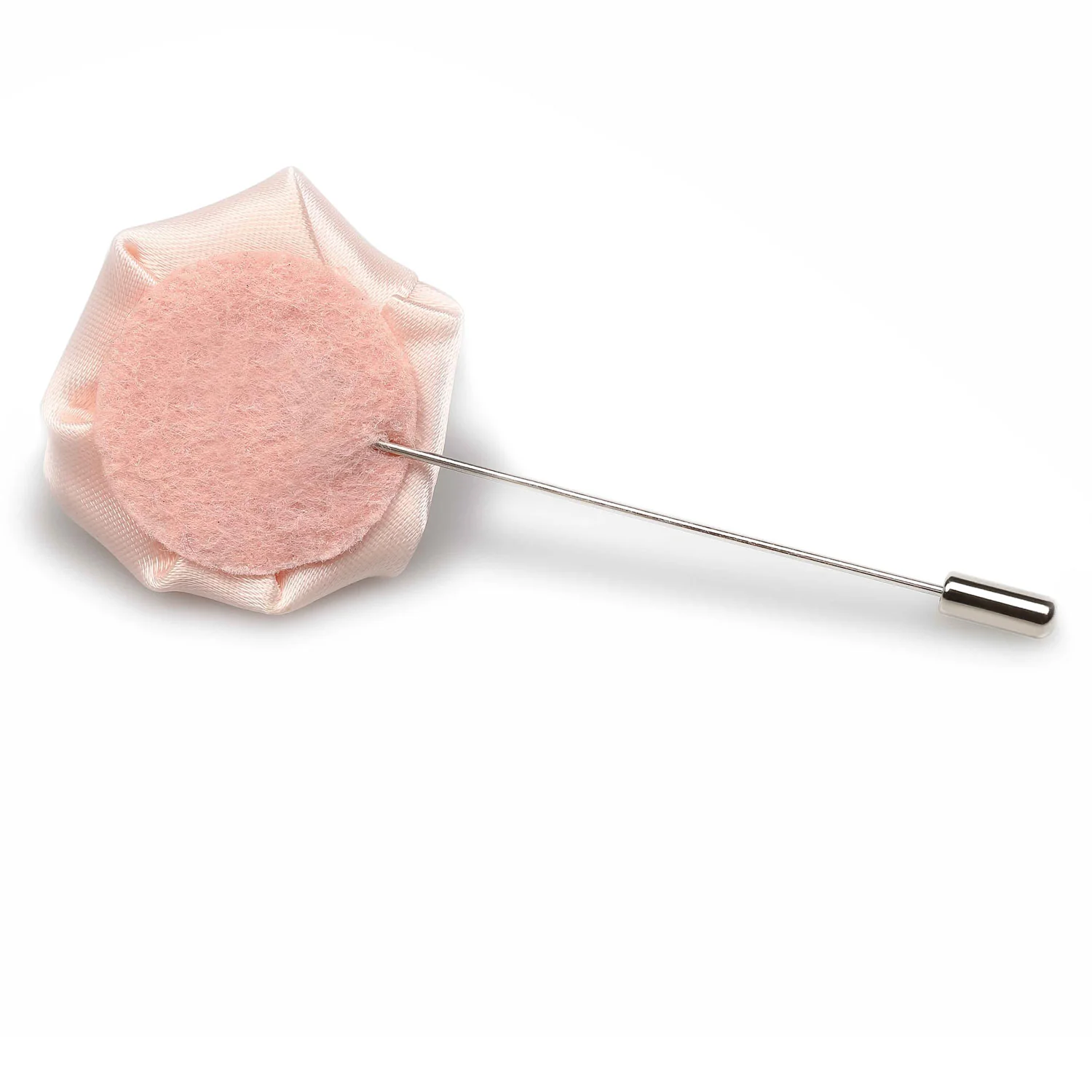 Peach Satin Rose Lapel Pin - Image 2