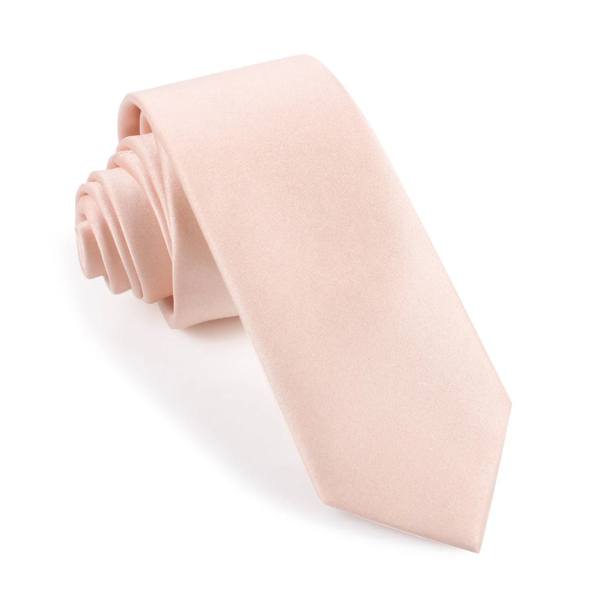 Peach Satin Skinny Tie