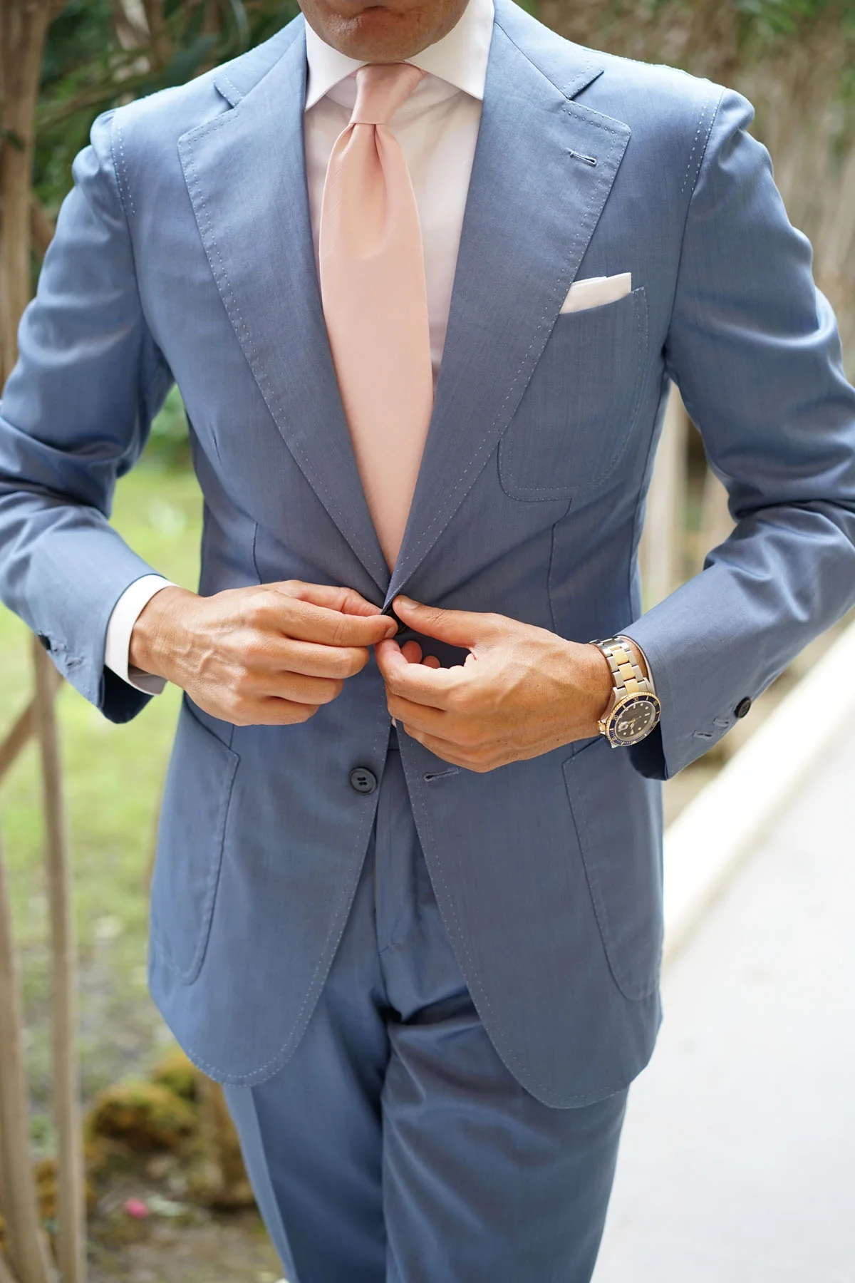 Peach Slub Necktie - Image 8