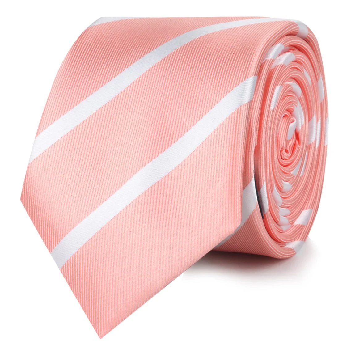 Peach Striped Skinny Tie - Image 2