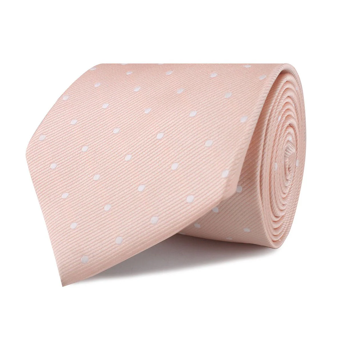 Peach with White Polka Dots Necktie - Image 2