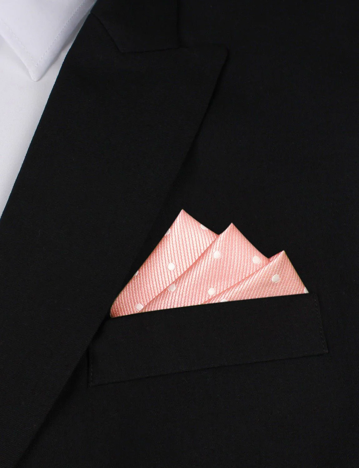 Peach with White Polka Dots Pocket Square - Image 3