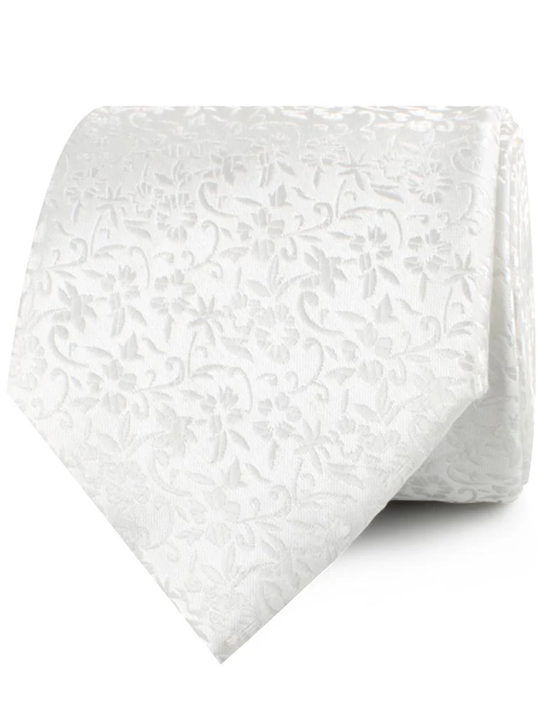 Pearl White Paris Floral Necktie - Image 2