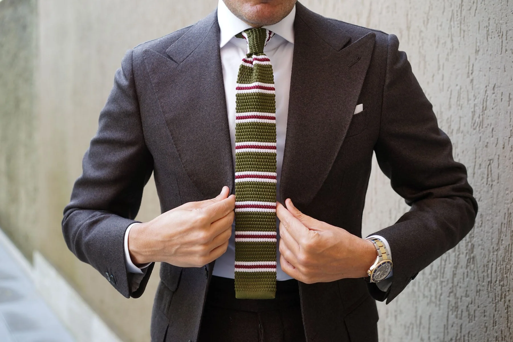 Penn Army Green Knitted Tie - Image 10
