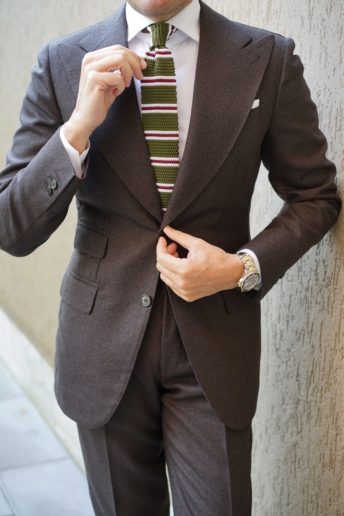 Penn Army Green Knitted Tie - Image 9