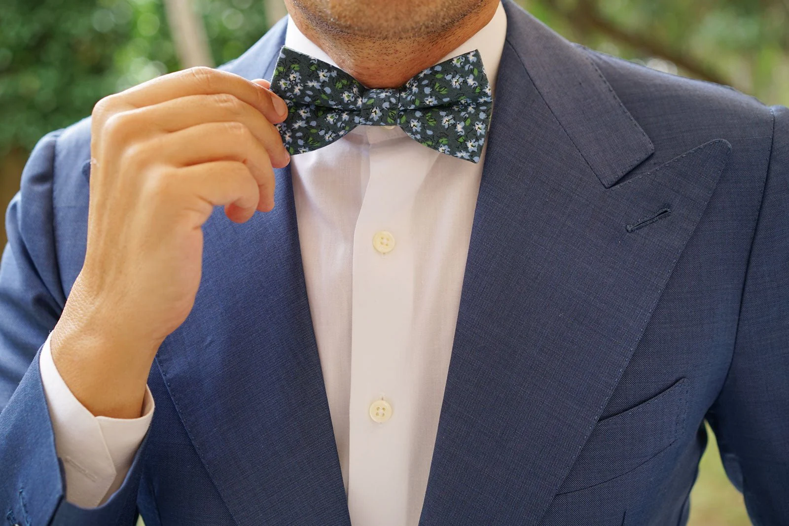 Periwinkle Floral Bow Tie - Image 6