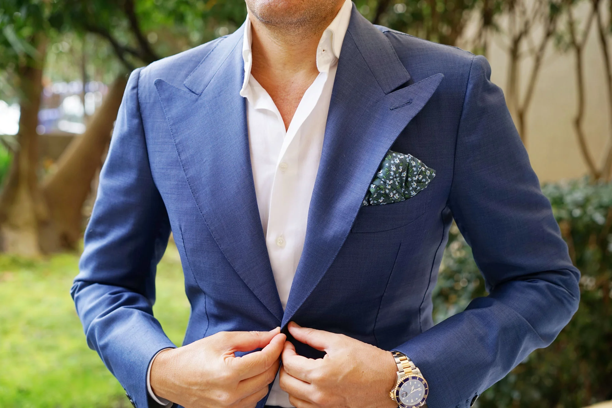 Periwinkle Floral Pocket Square - Image 7