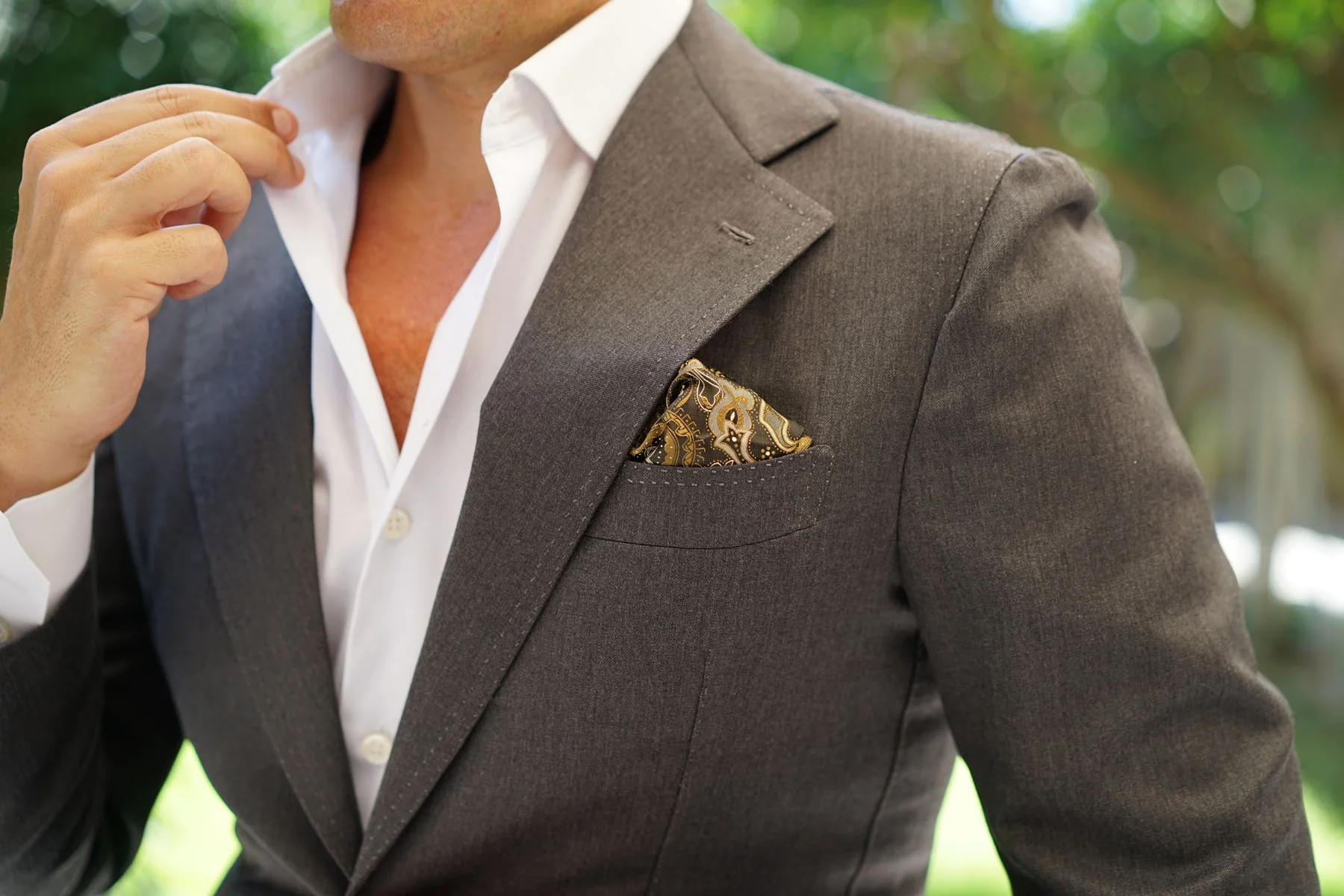 Persian Paisley Brown Pocket Square - Image 8