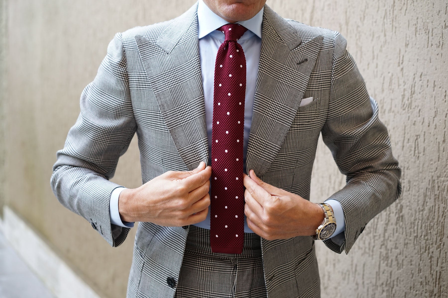 Pesci Mahogany Polkadot Knitted Tie - Image 11