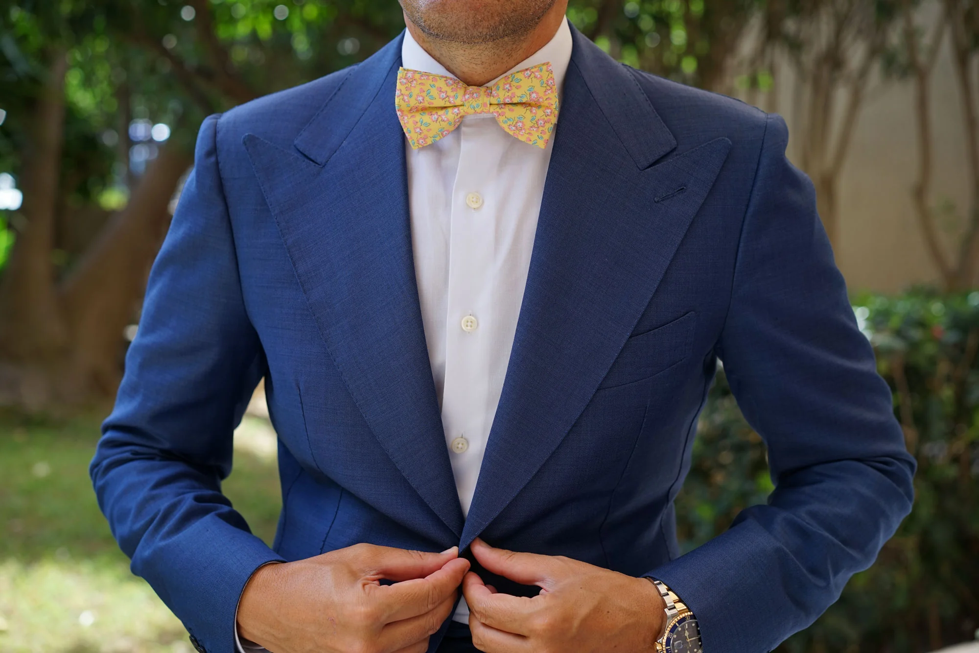 Phi Phi Yellow Floral Bow Tie - Image 3