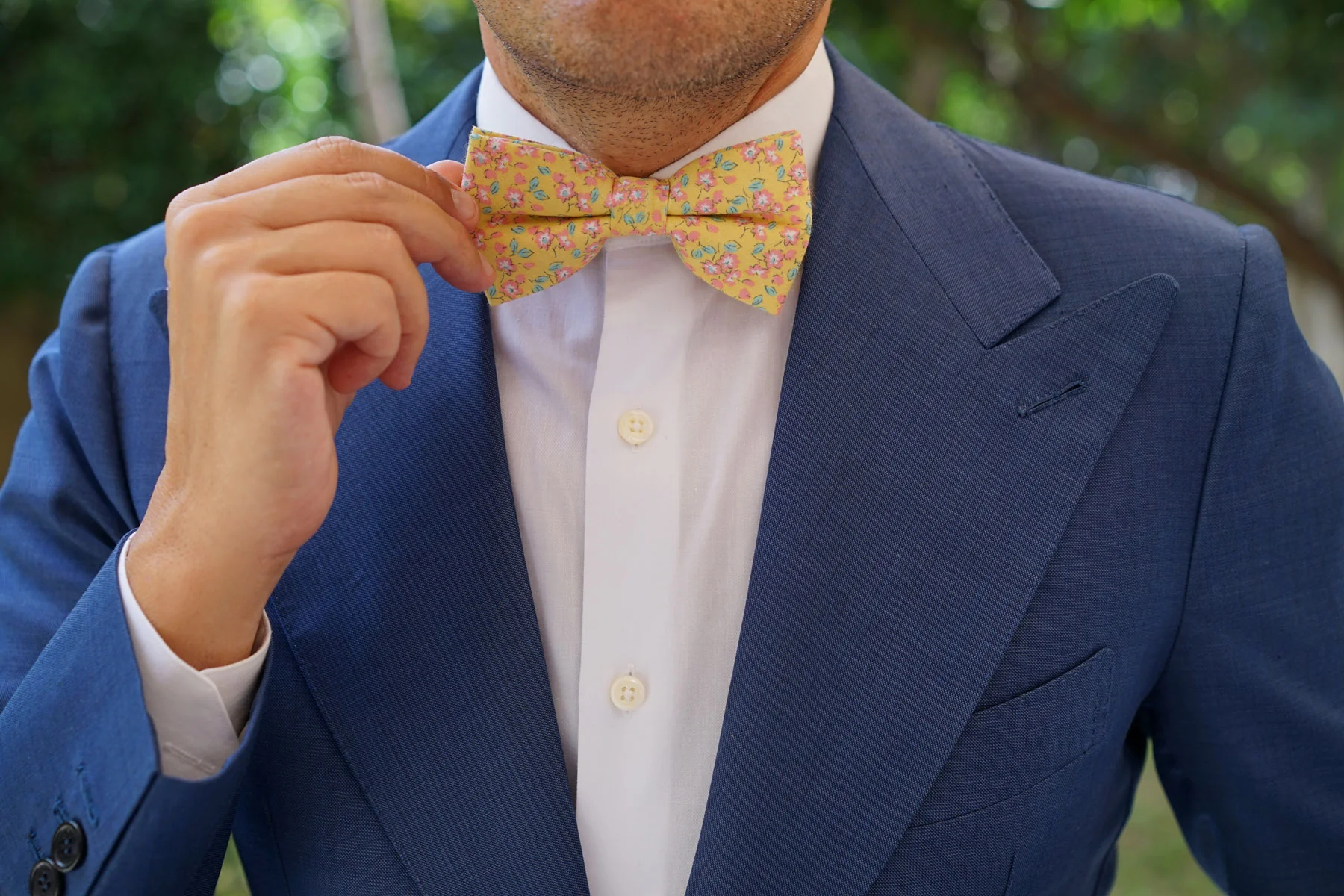 Phi Phi Yellow Floral Bow Tie - Image 6
