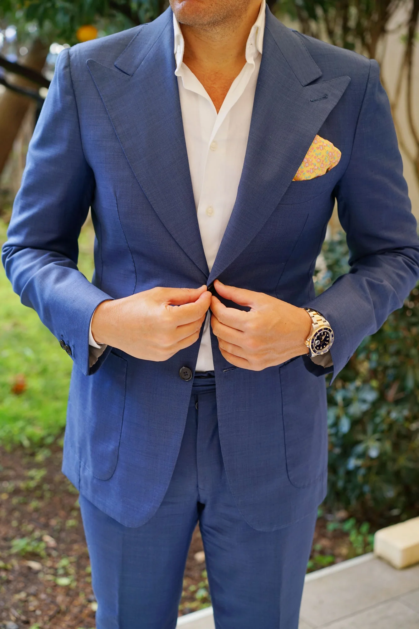 Phi Phi Yellow Floral Pocket Square - Image 7