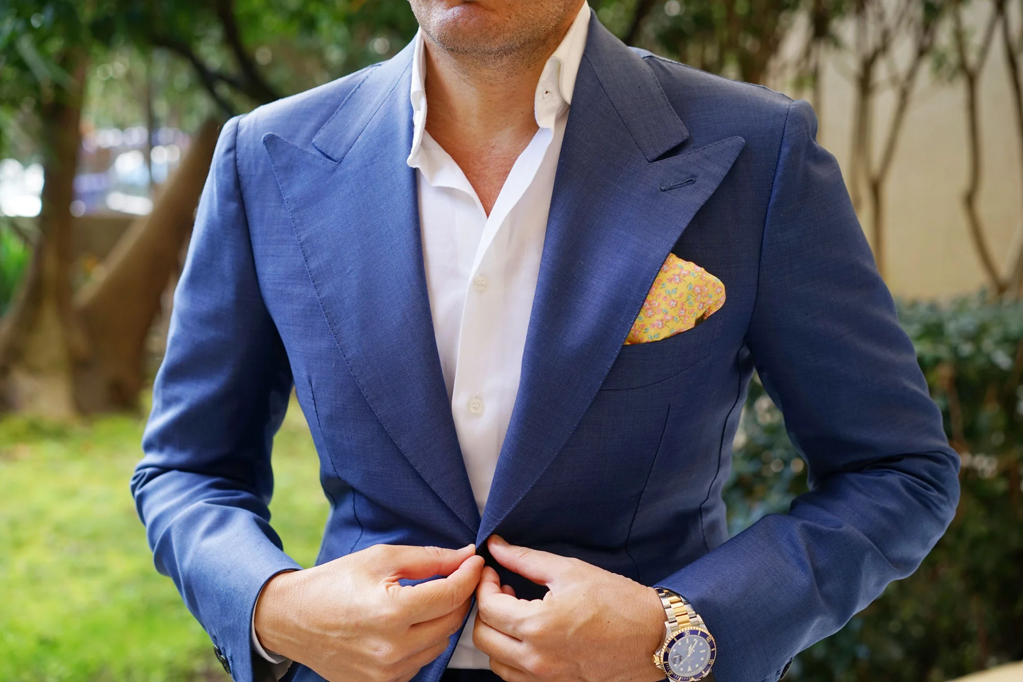 Phi Phi Yellow Floral Pocket Square - Image 8
