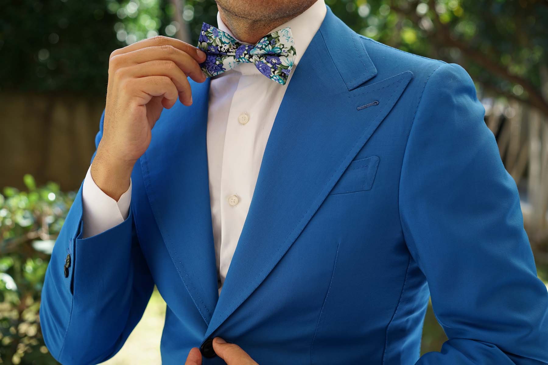 Pianosa Purple Floral Bow Tie - Image 3
