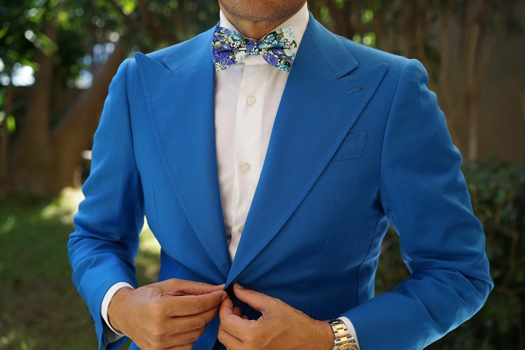 Pianosa Purple Floral Bow Tie - Image 6