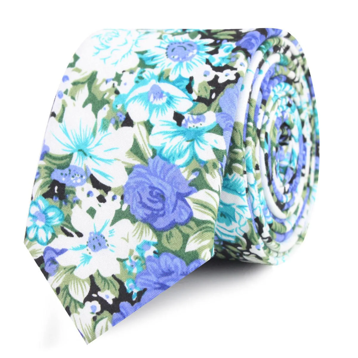 Pianosa Purple Floral Skinny Tie - Image 2