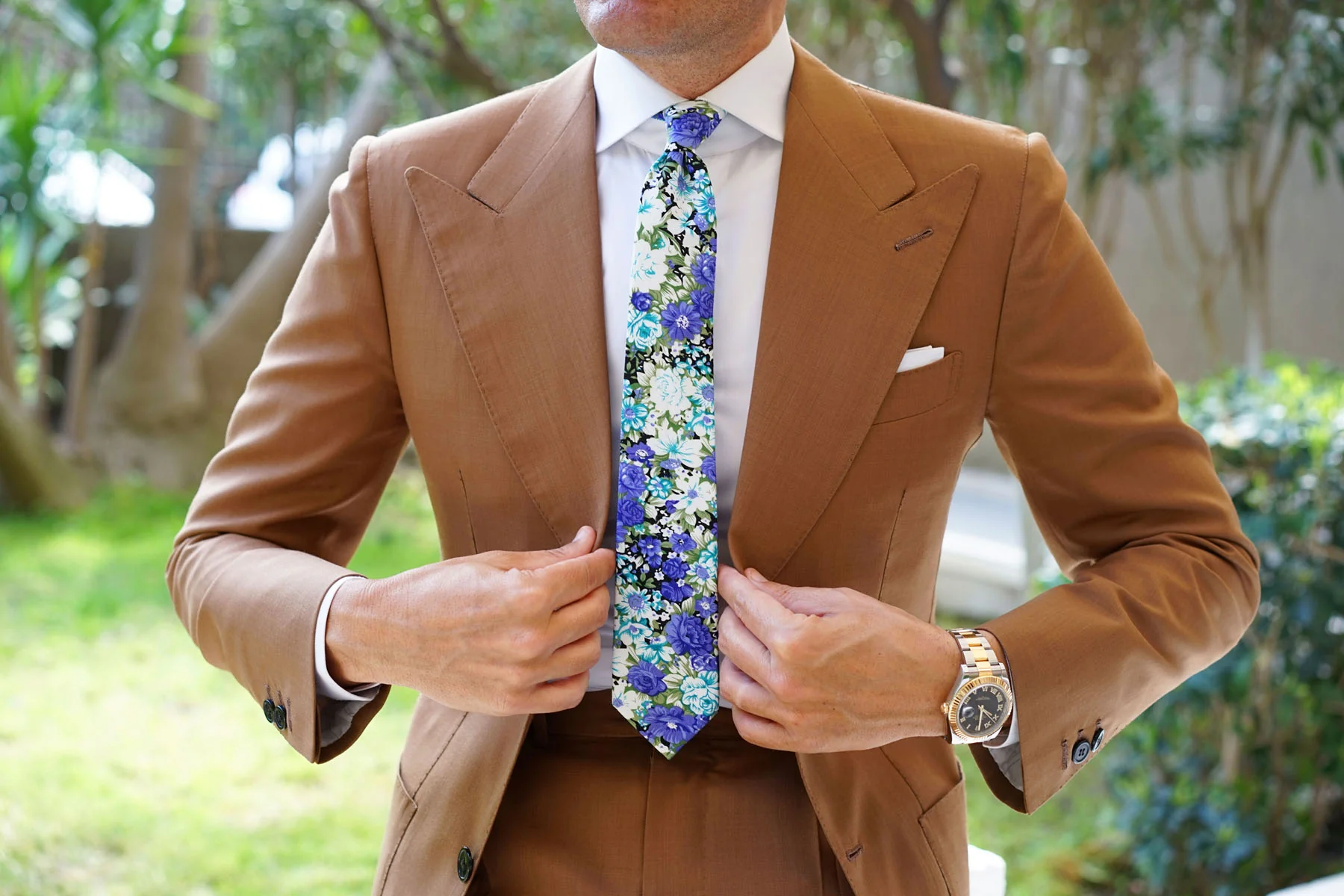 Pianosa Purple Floral Skinny Tie - Image 4