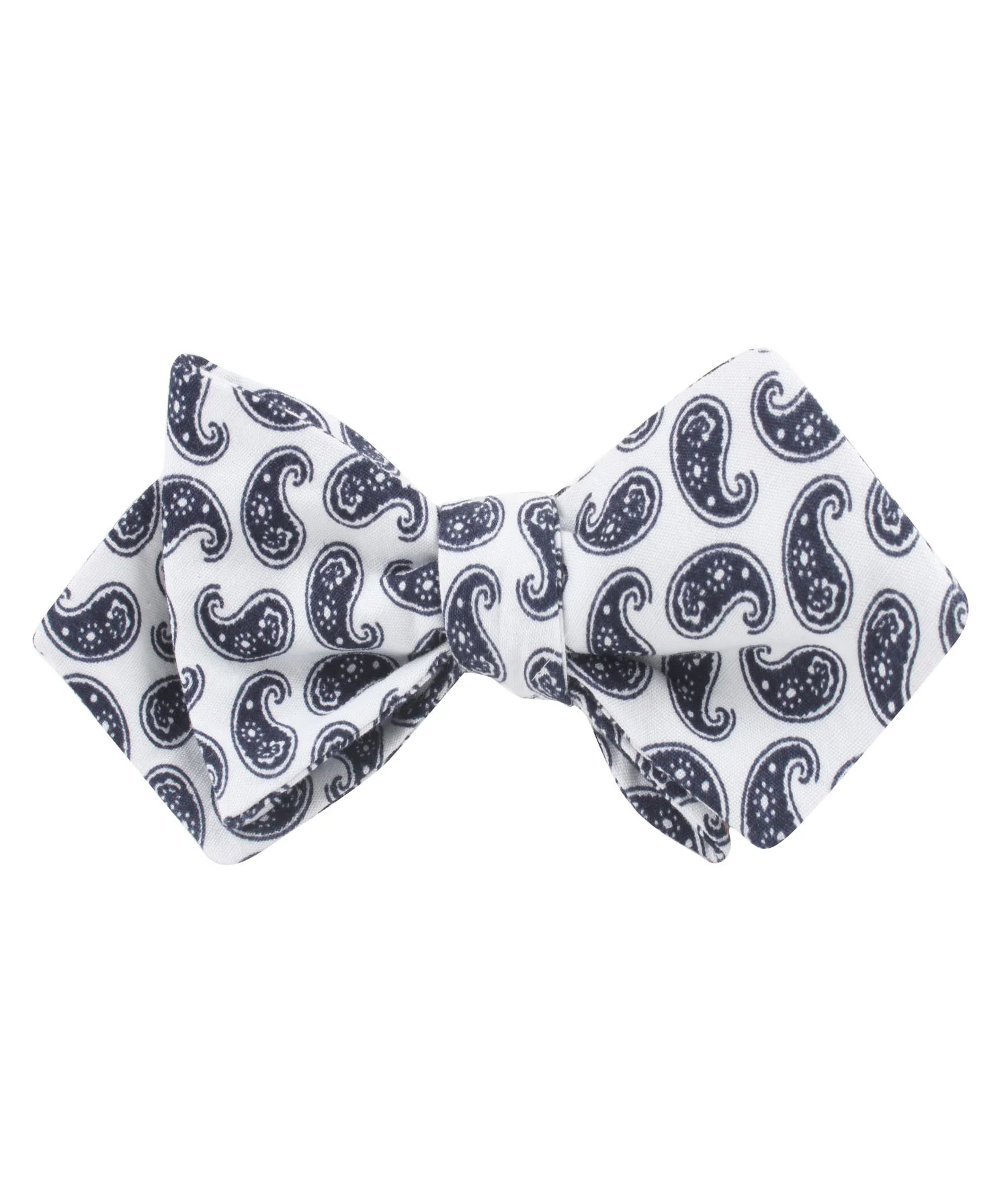 Picasso White on Blue Paisley Diamond Self Bow Tie - Image 2