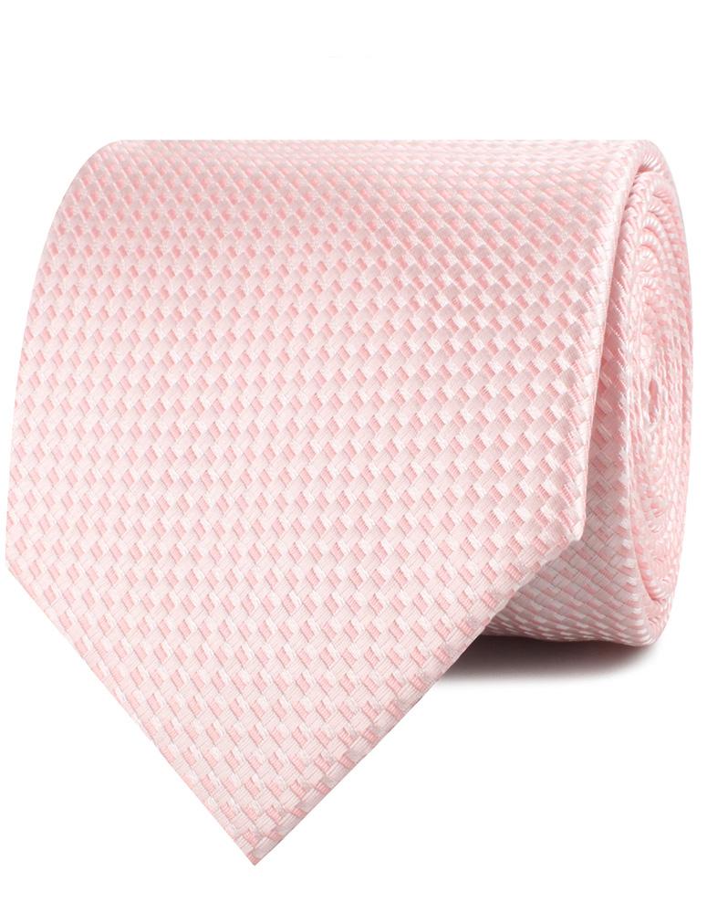 Pink Basket Weave Checkered Necktie - Image 2