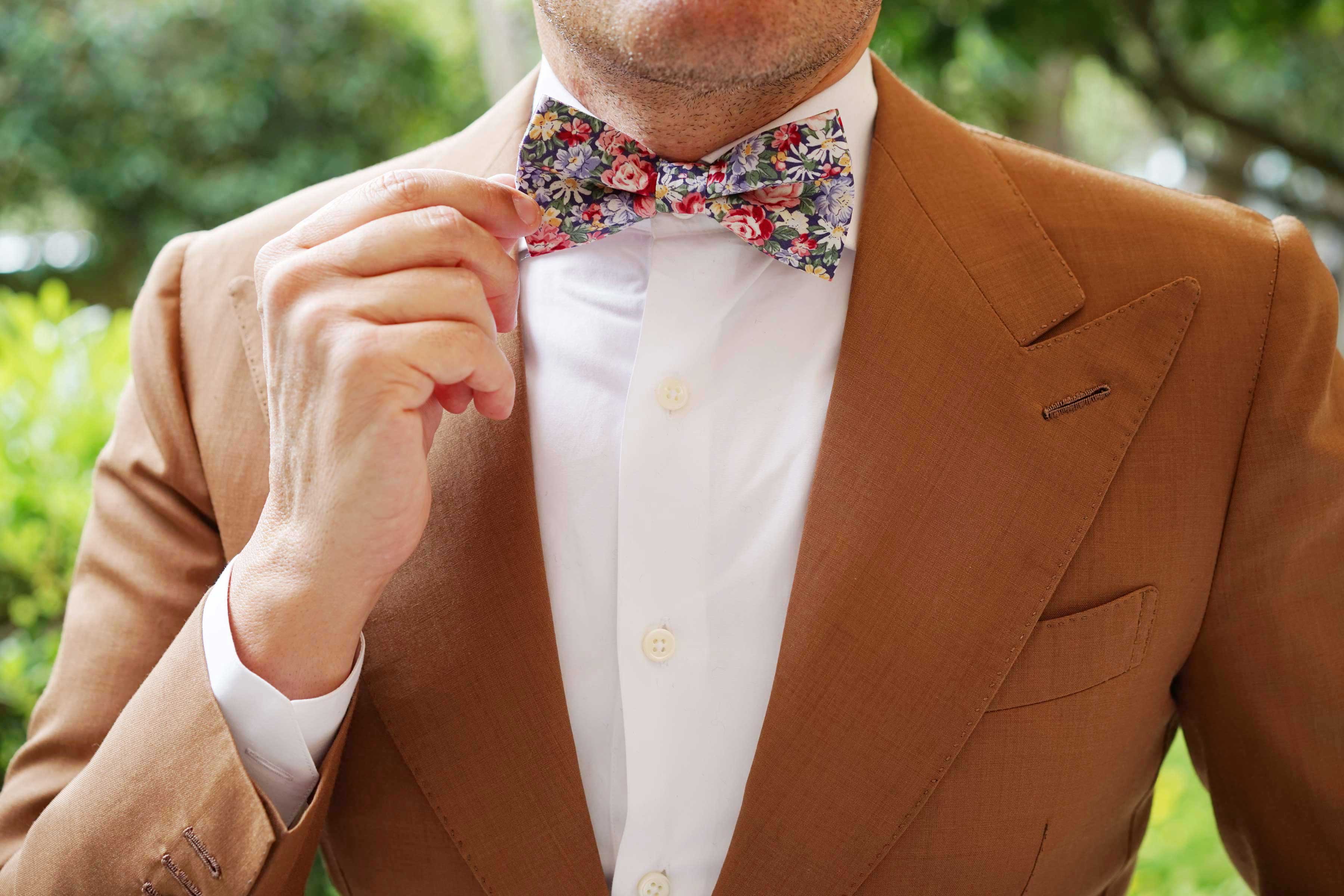 Pink Chrysanthemum Floral Bow Tie - Image 3
