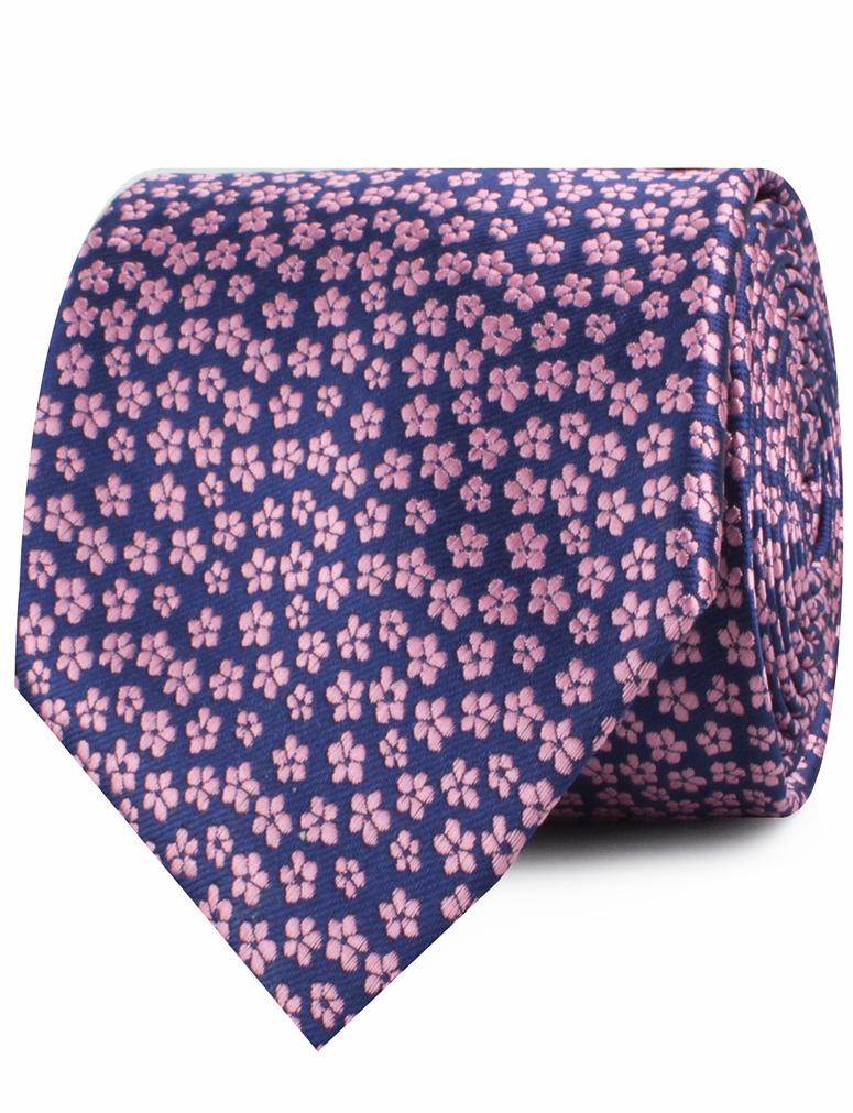 Pink Plum Blossom Floral Necktie - Image 2