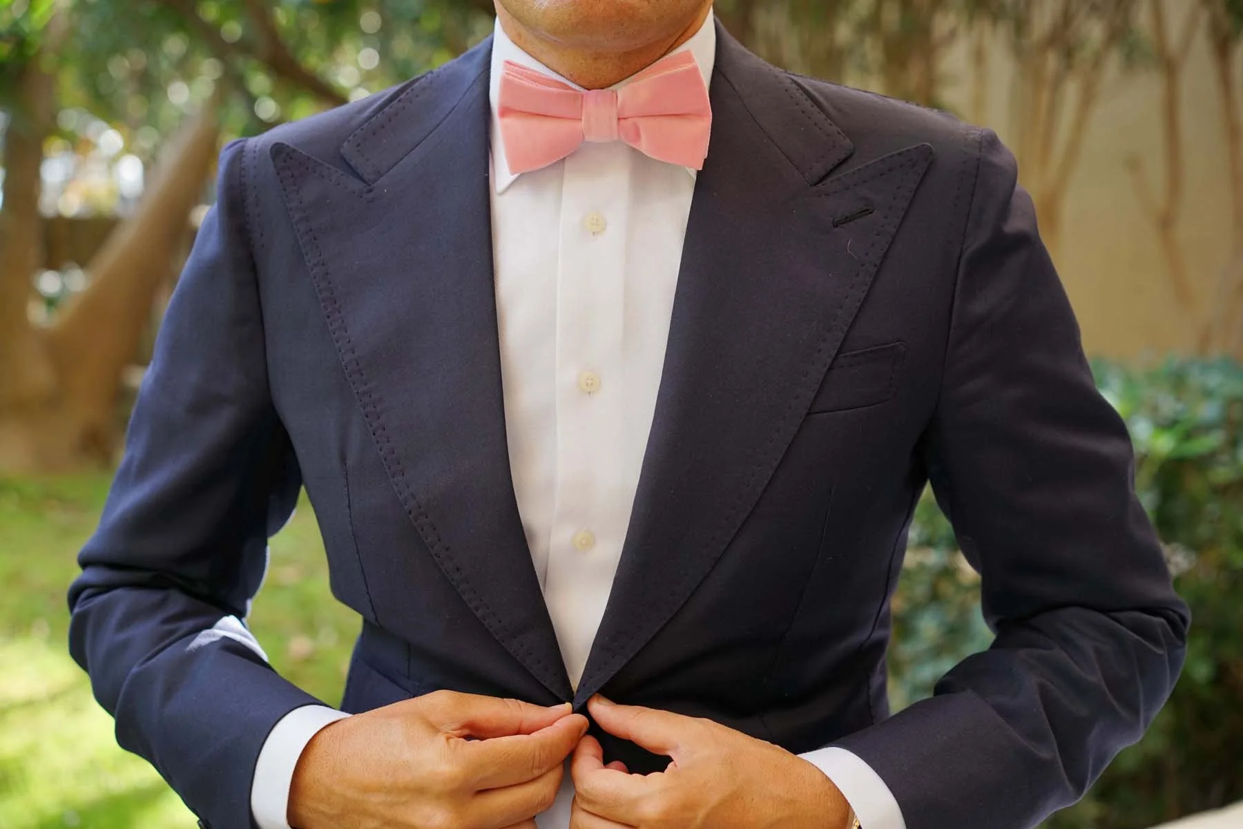 Pink Velvet Bow Tie - Image 3