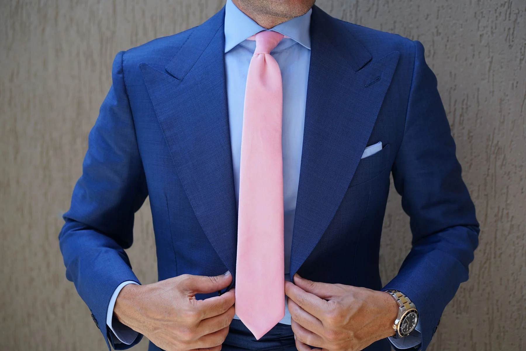 Pink Velvet Skinny Tie - Image 8