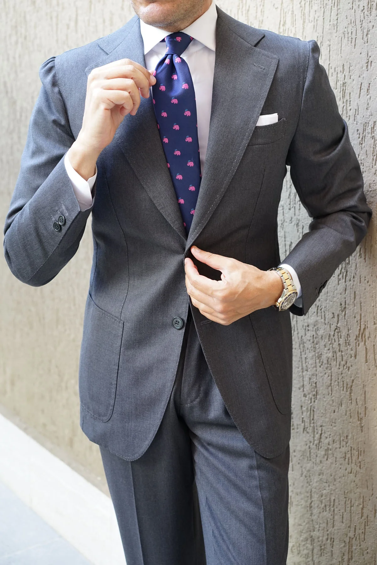 Pink Water Elephant Necktie - Image 16