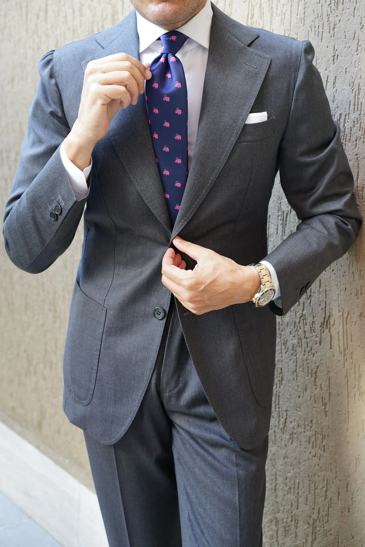 Pink Water Elephant Necktie - Image 8