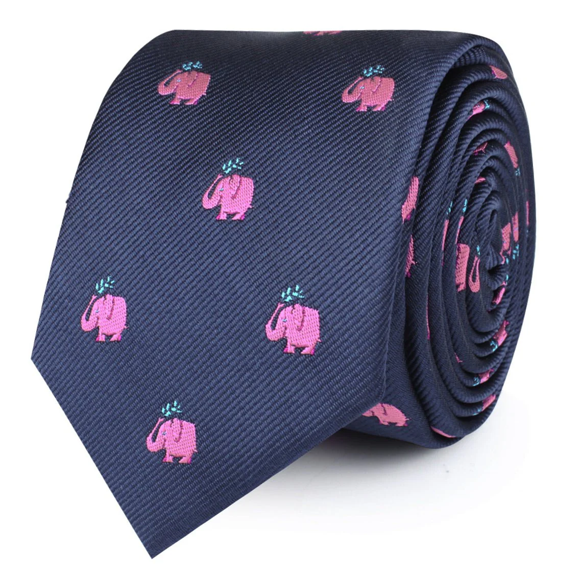 Pink Water Elephant Skinny Tie - Image 2