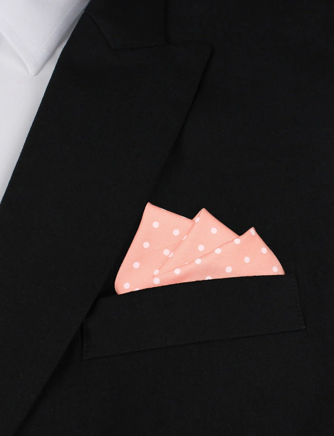 Pink with White Polka Dots Cotton Pocket Square - Image 3