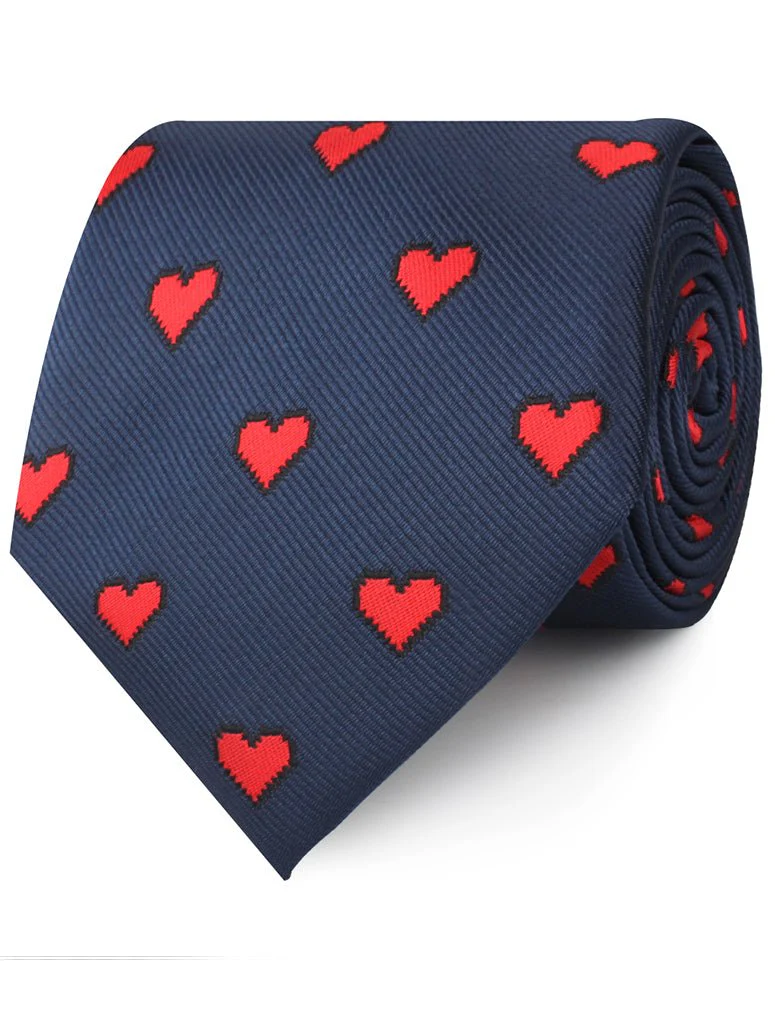 Pixel Love Heart Necktie - Image 2