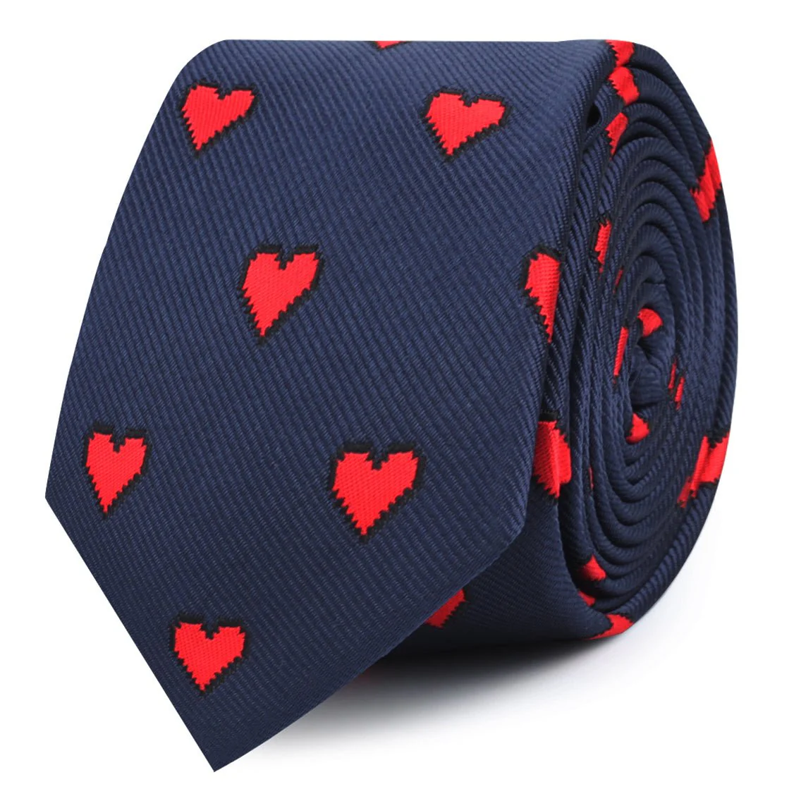 Pixel Love Heart Skinny Tie - Image 2