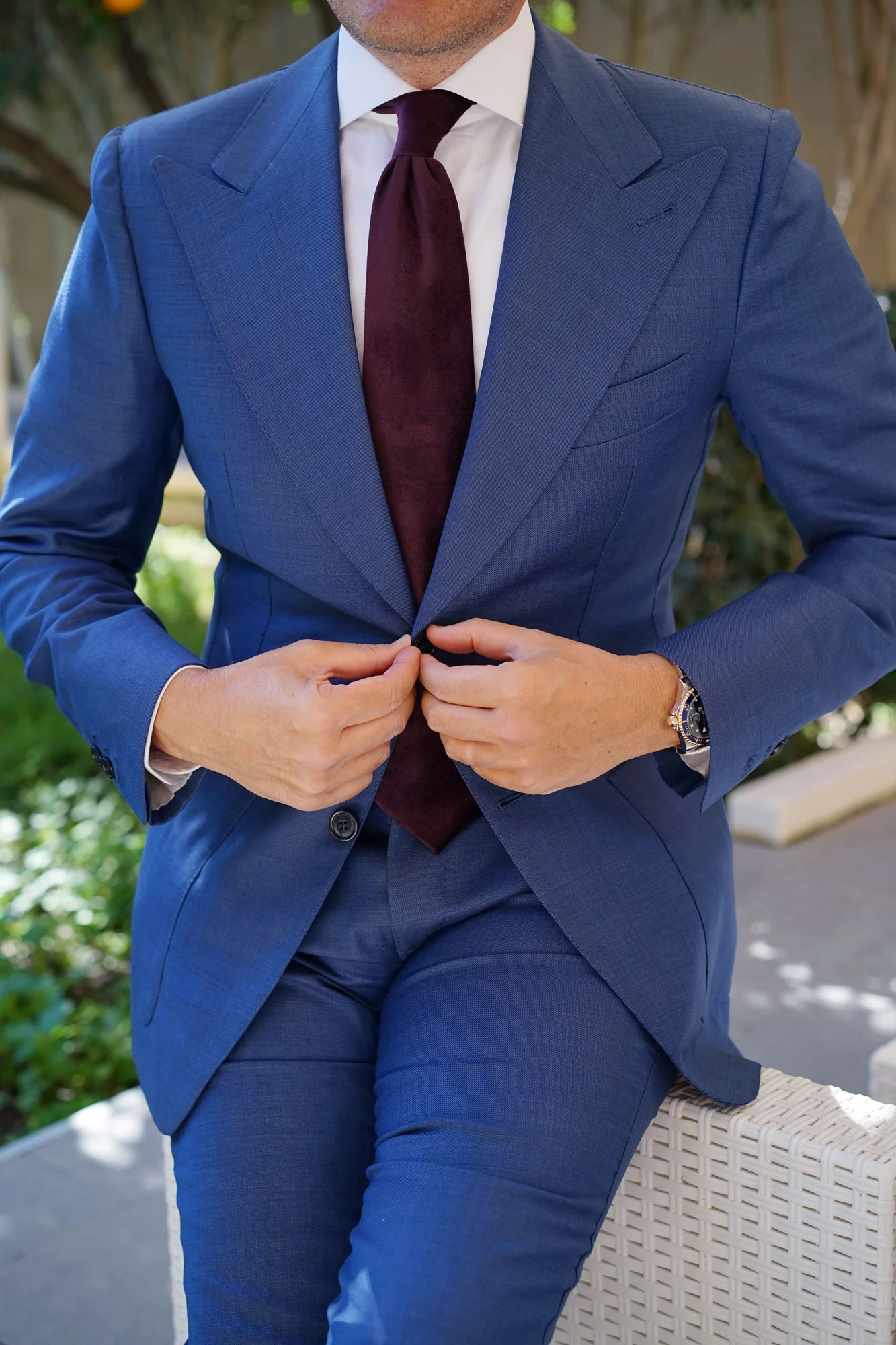 Plum Purple Velvet Necktie - Image 7
