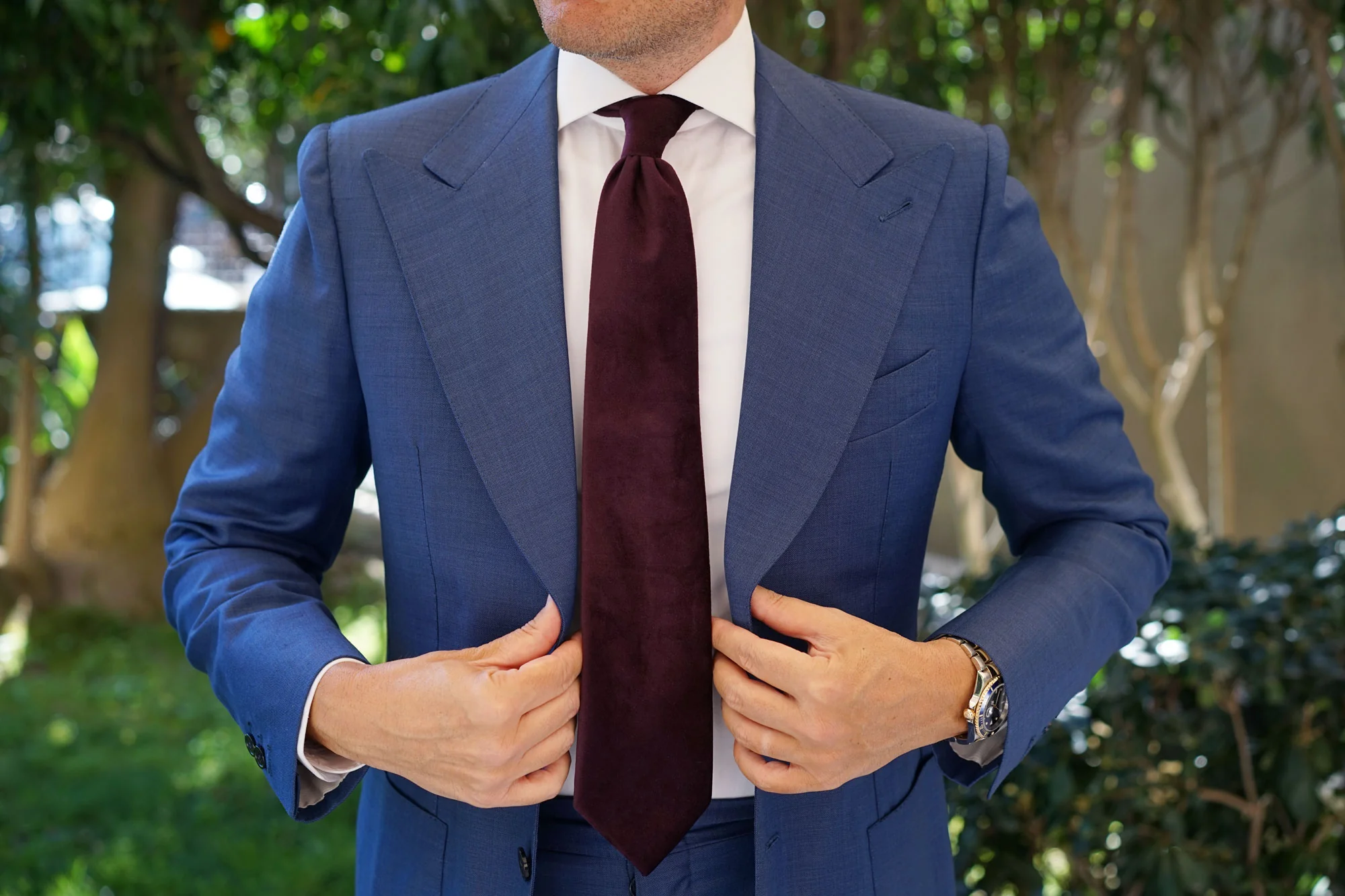 Plum Purple Velvet Necktie - Image 8