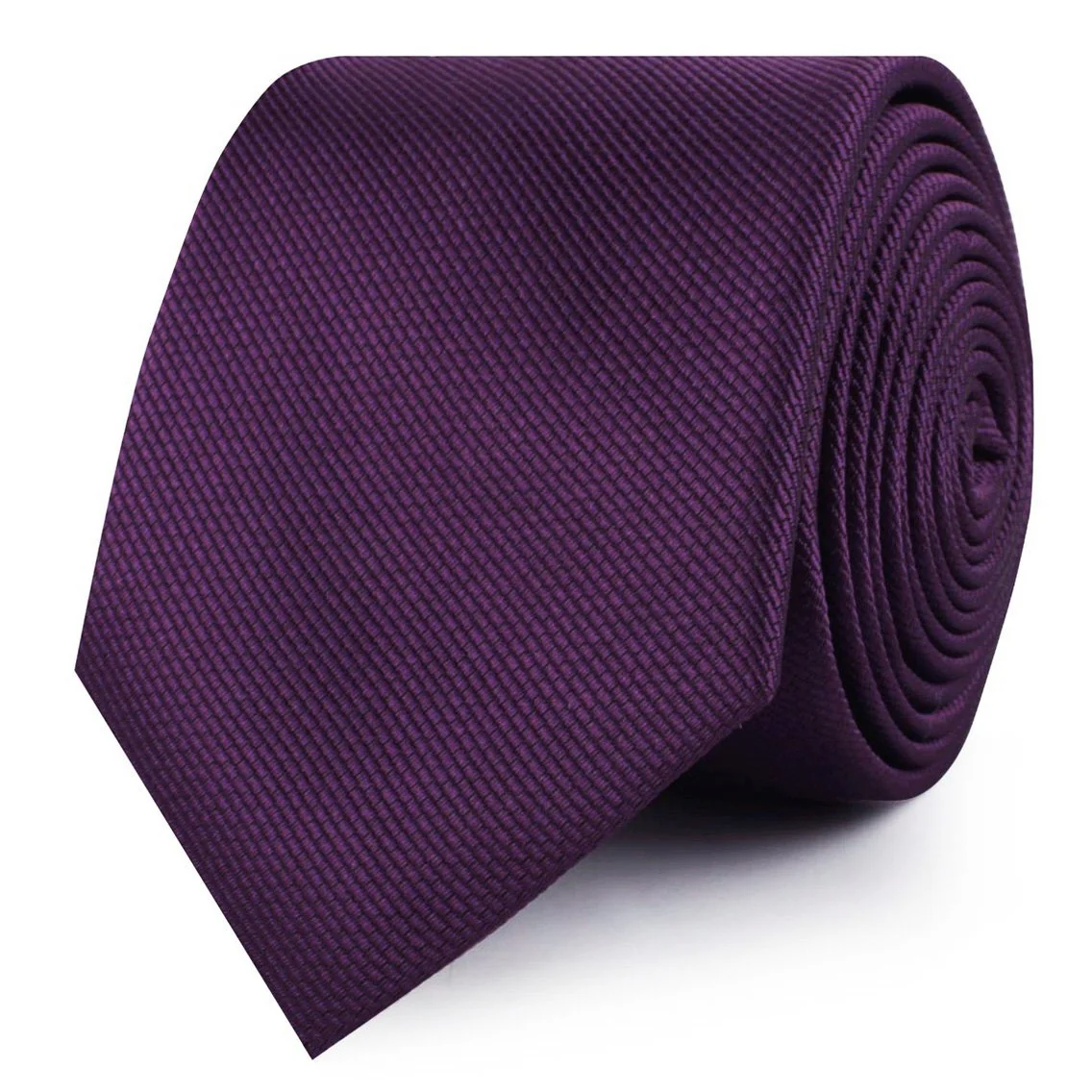 Plum Purple Weave Skinny Tie - Image 2