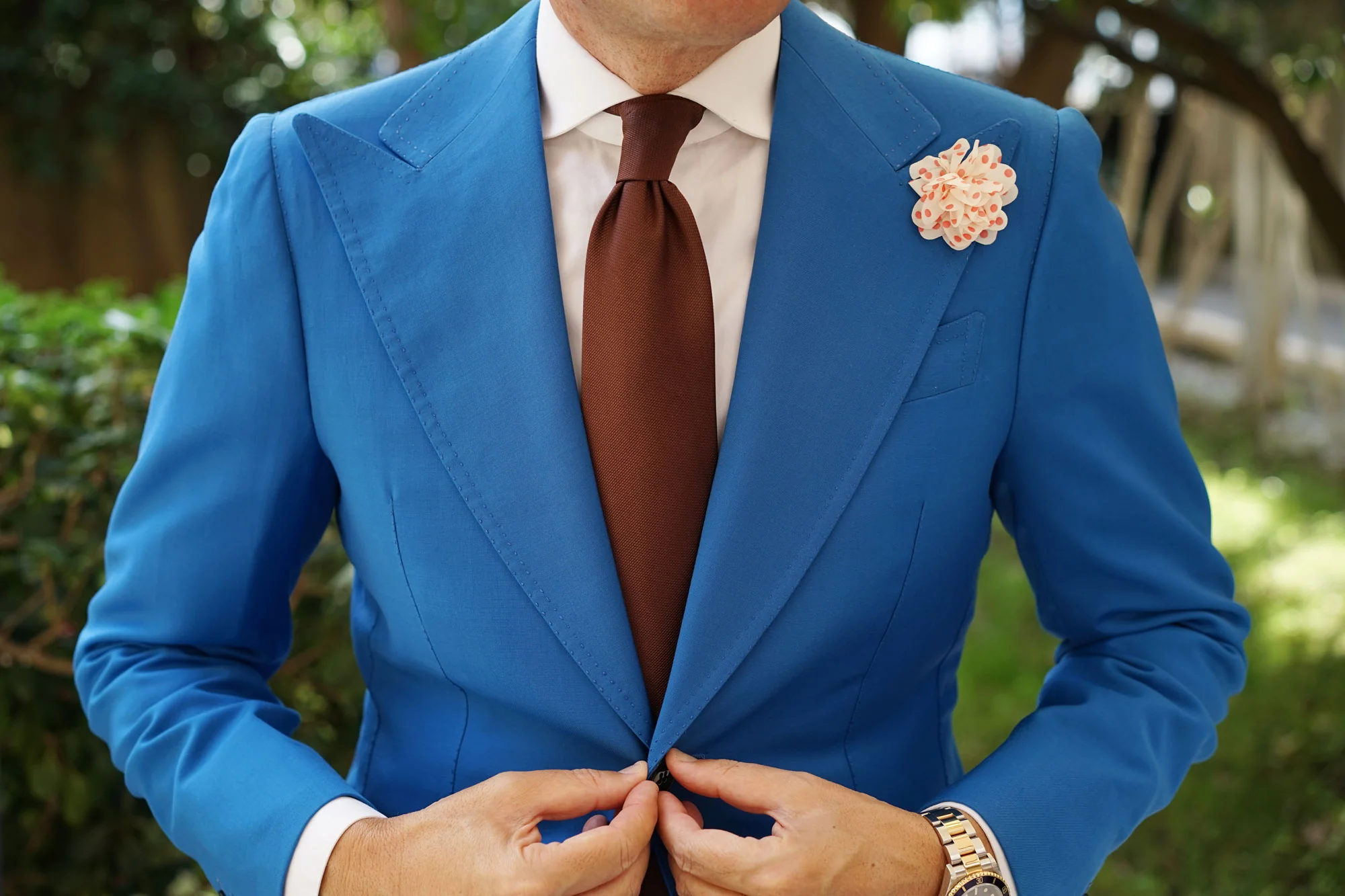 Polkadot Pink Lapel Flower - Image 8