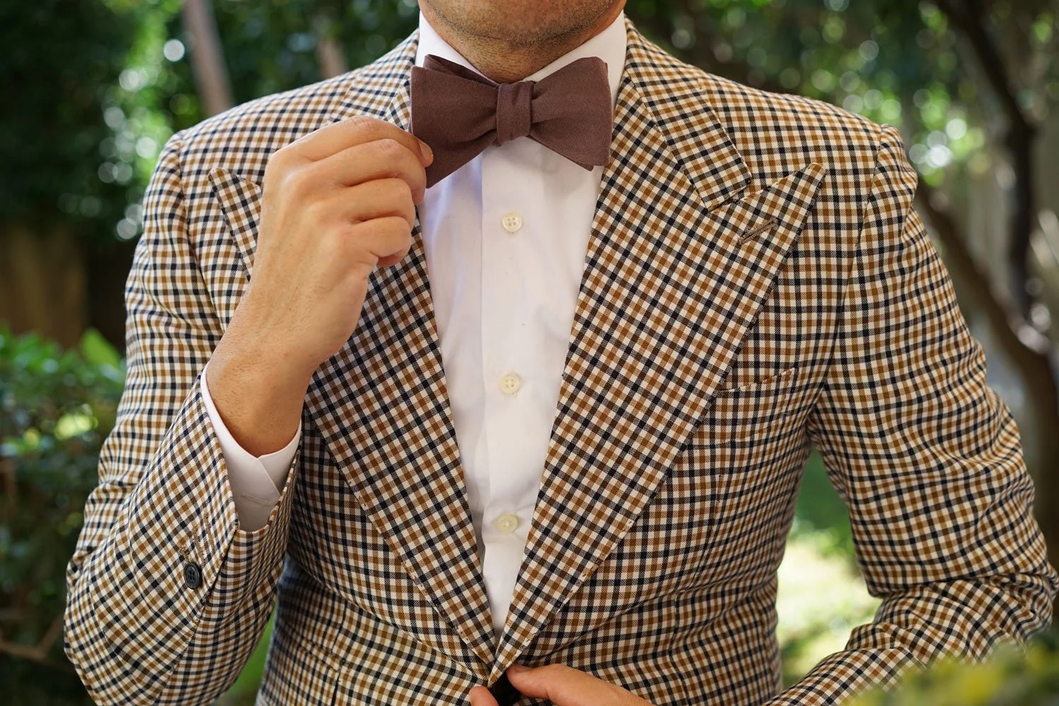 Portobello Grey Brown Linen Self Bow Tie - Image 9